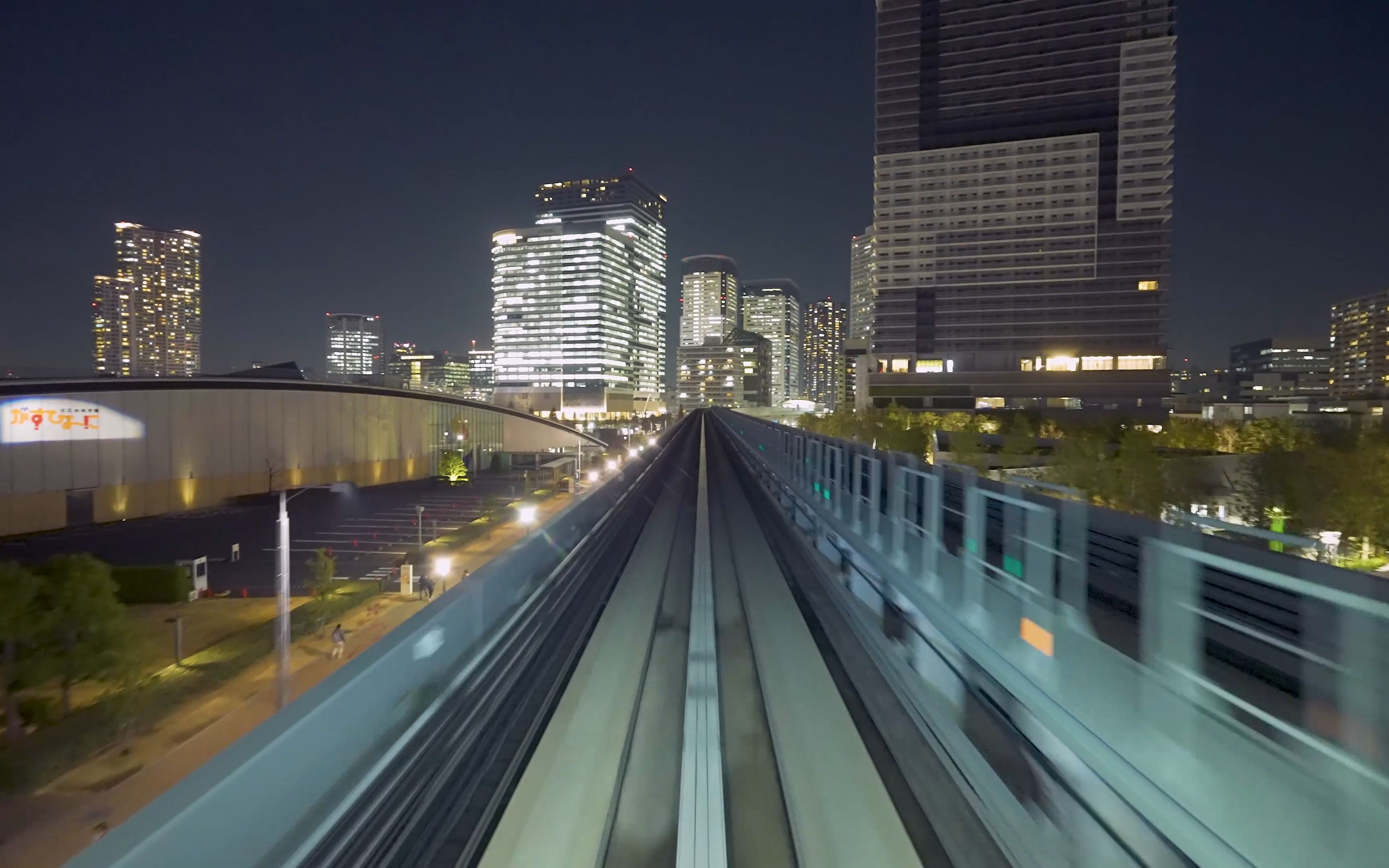 [司机视角]4k 日本地铁 美丽的夜景和圣诞树/新桥至丰洲