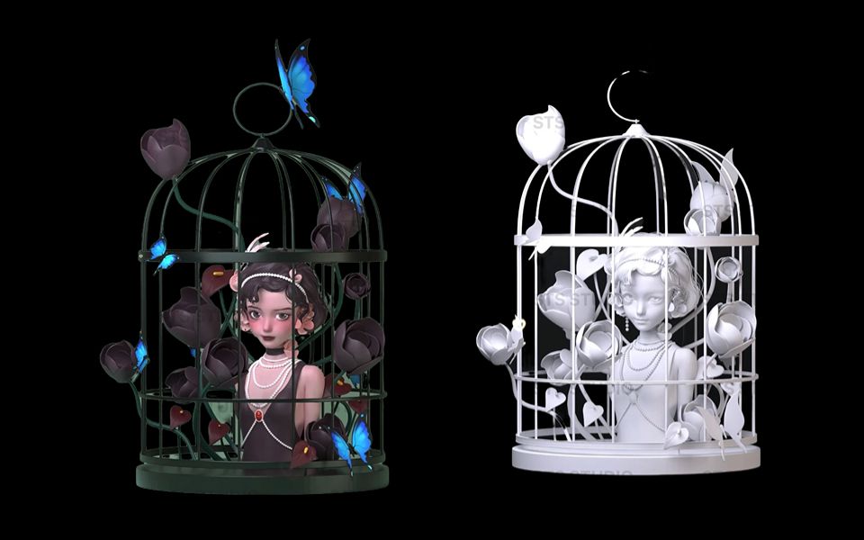 【zbrush教程】手办-囚笼女孩2小时速雕,每天30分钟,带你掌握女性人体