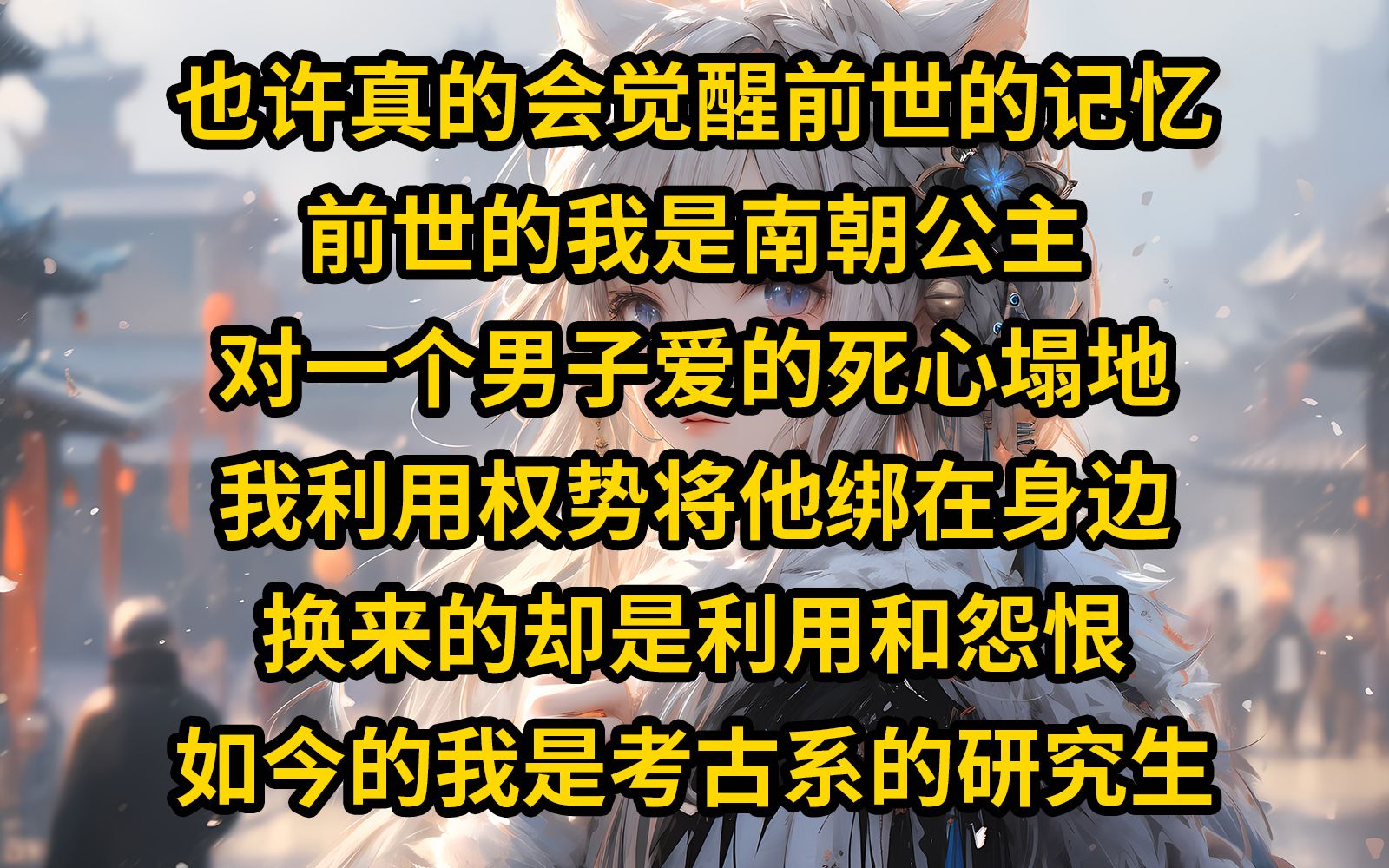 [图]《觉醒往忆》也许有些人真的会觉醒前世的记忆 前世的我是南朝公主 对一个男子爱的死心塌地 我利用权势将他绑在身边 换来的却是利用和怨恨 如今的我是考古系的研究生