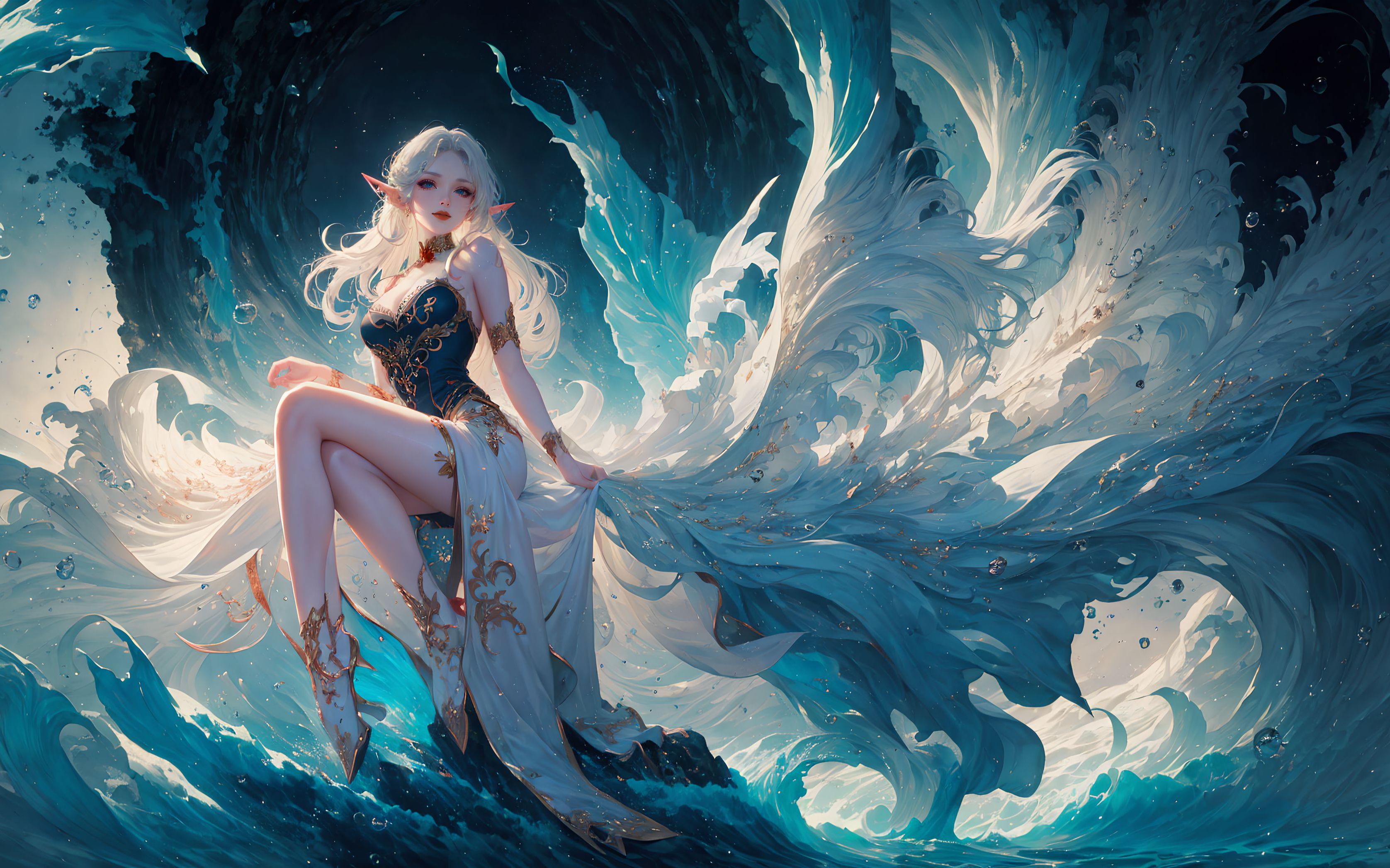 【挑战ai极限】极致细节全身大图!海精灵!