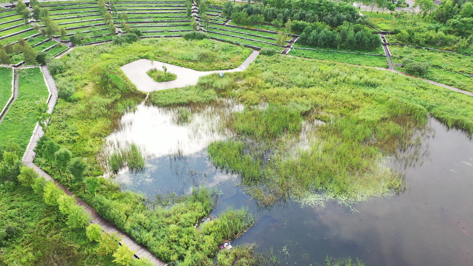 长白山碱水河国家湿地公园航拍