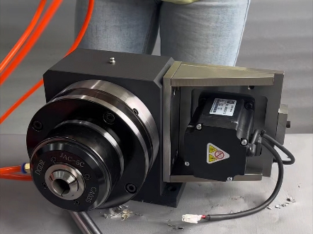 高精密气压回转夹头,电机带动旋转,圆管椭圆管方管夹持中空旋转气动