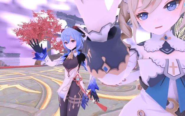 原神*芭芭拉*甘雨在一起跳舞