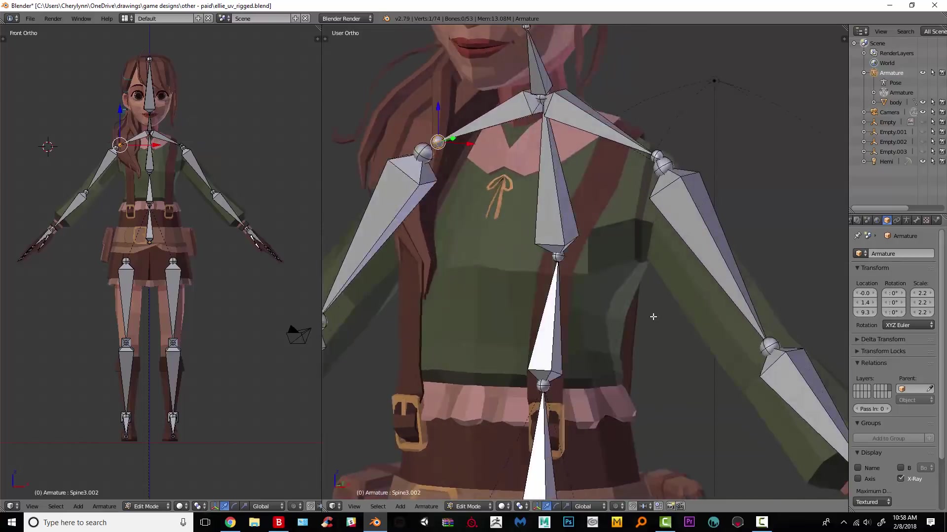 转载小教程blender角色绑定入门