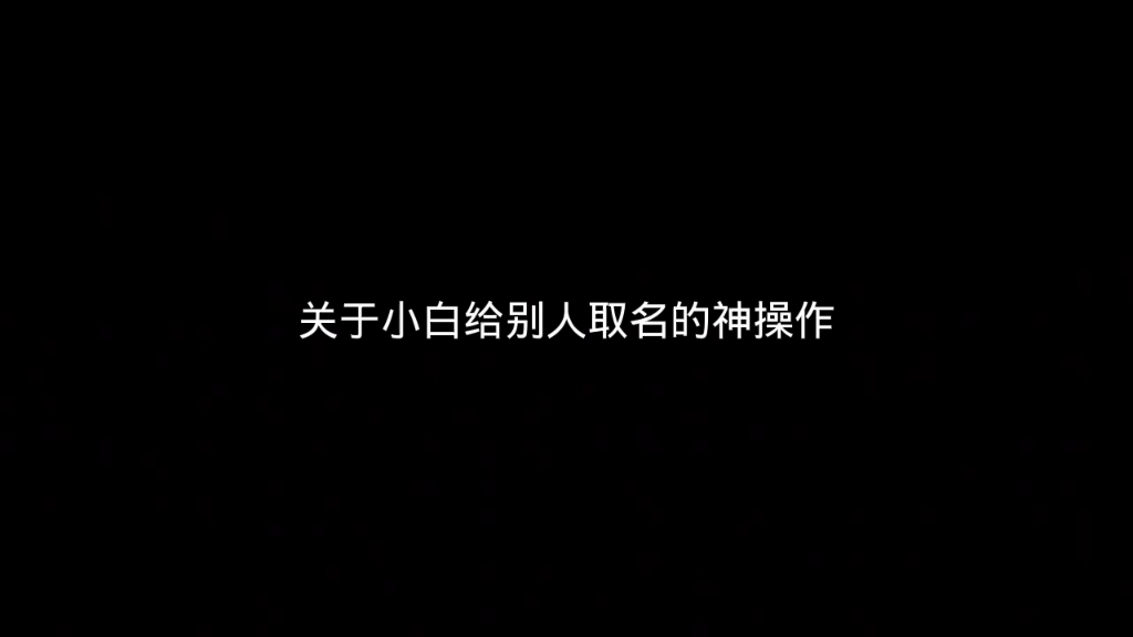 小白取名记哔哩哔哩bilibili