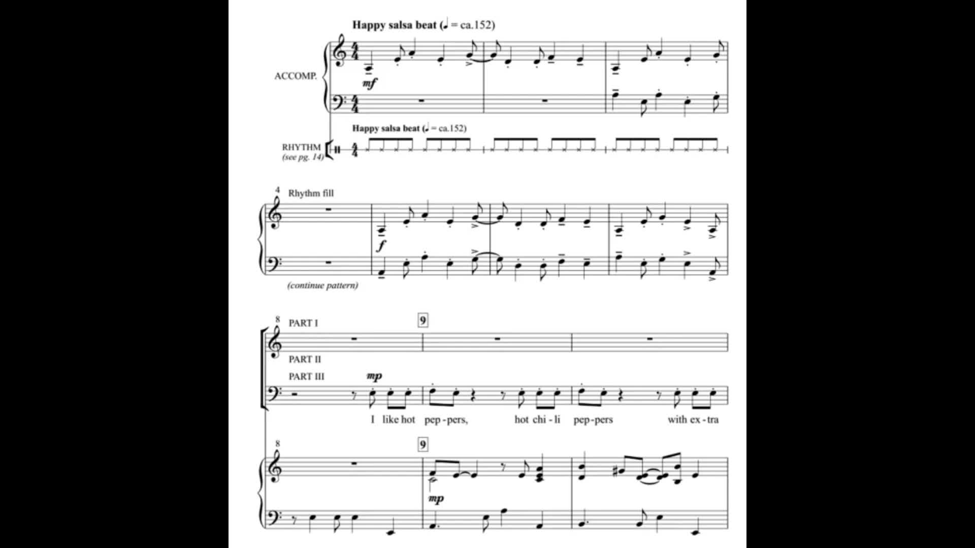 红辣椒 chili caliente 合唱谱 混声sab