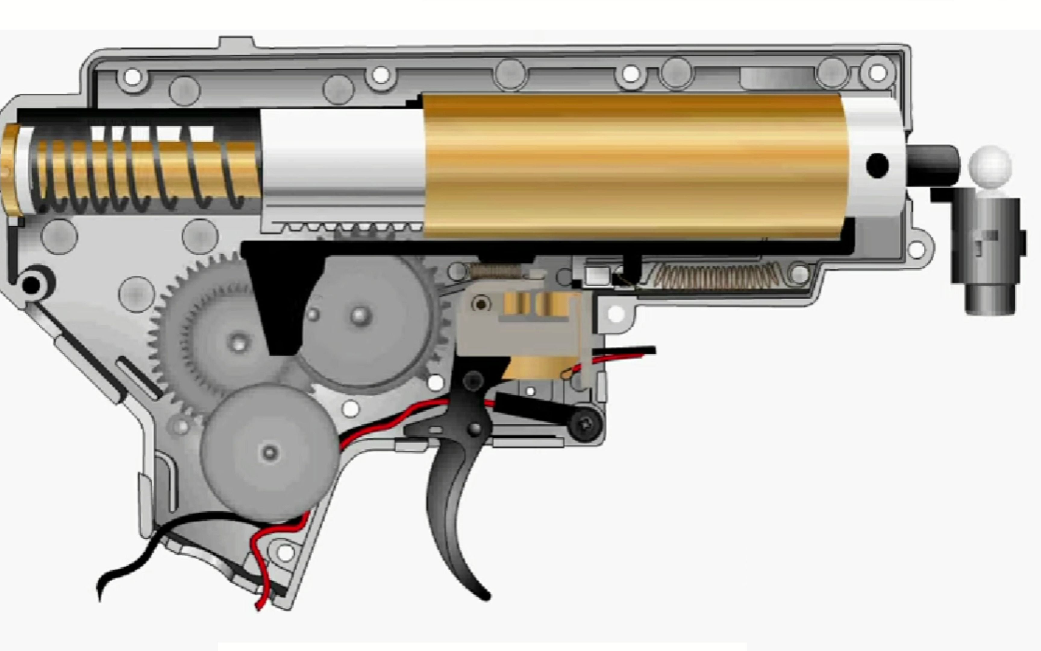 [图]【欣赏】2号波箱aeg结构和工作原理 | airsoft水弹发射器内部构造 | 3D动画 | ar15型发射器用