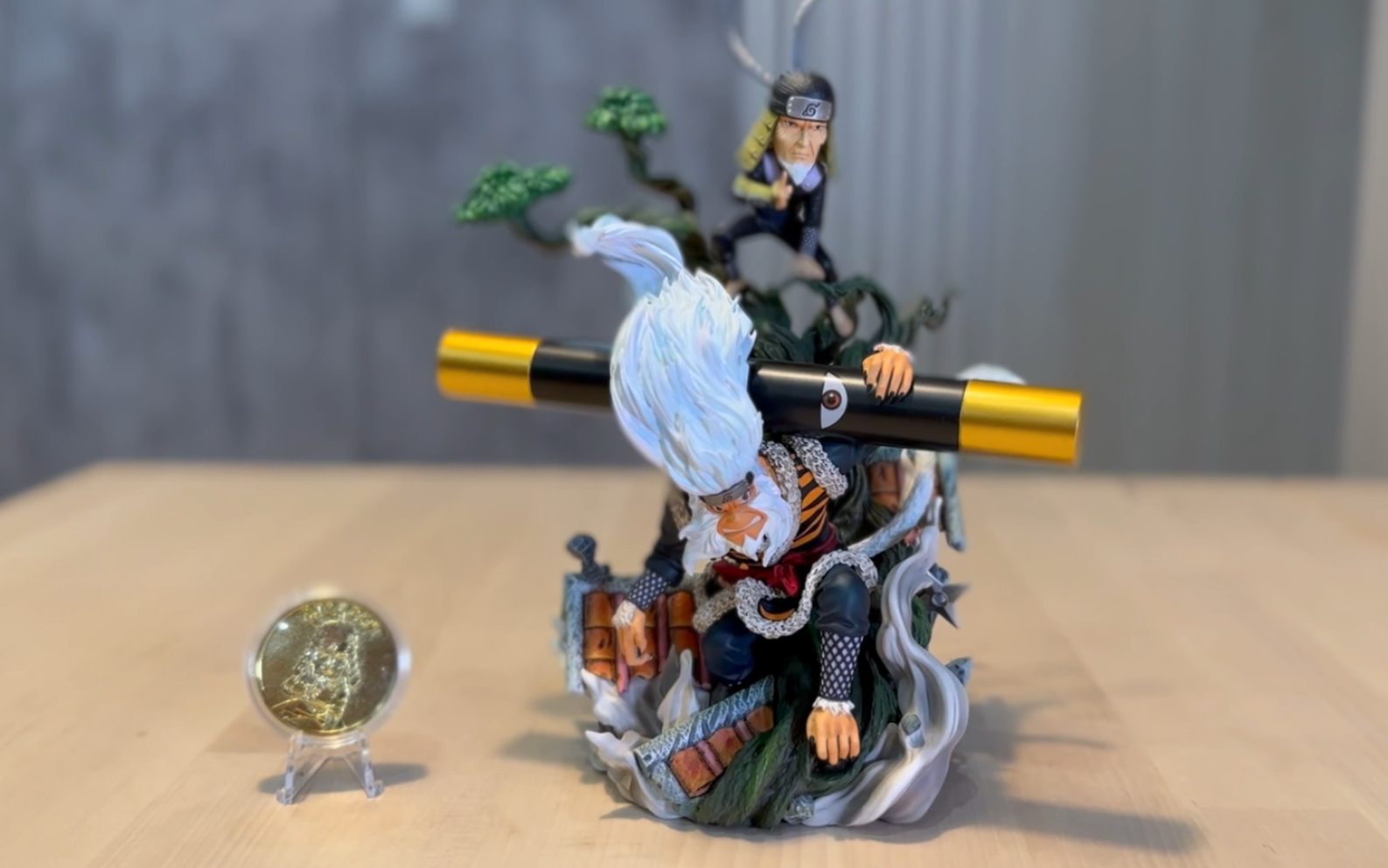 忍者 wcf 小比例雕像 開箱 第三代火影 猿飛蒜山 猿飛日斬 如意金箍棒