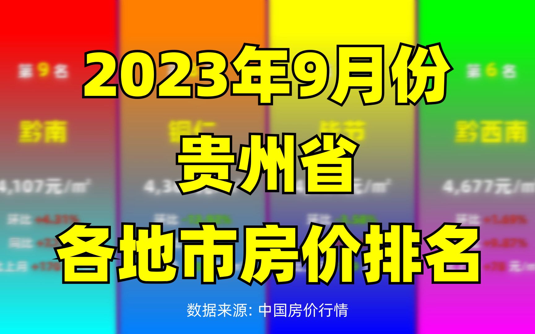 2023年9月份贵州省各地市房价排名哔哩哔哩bilibili