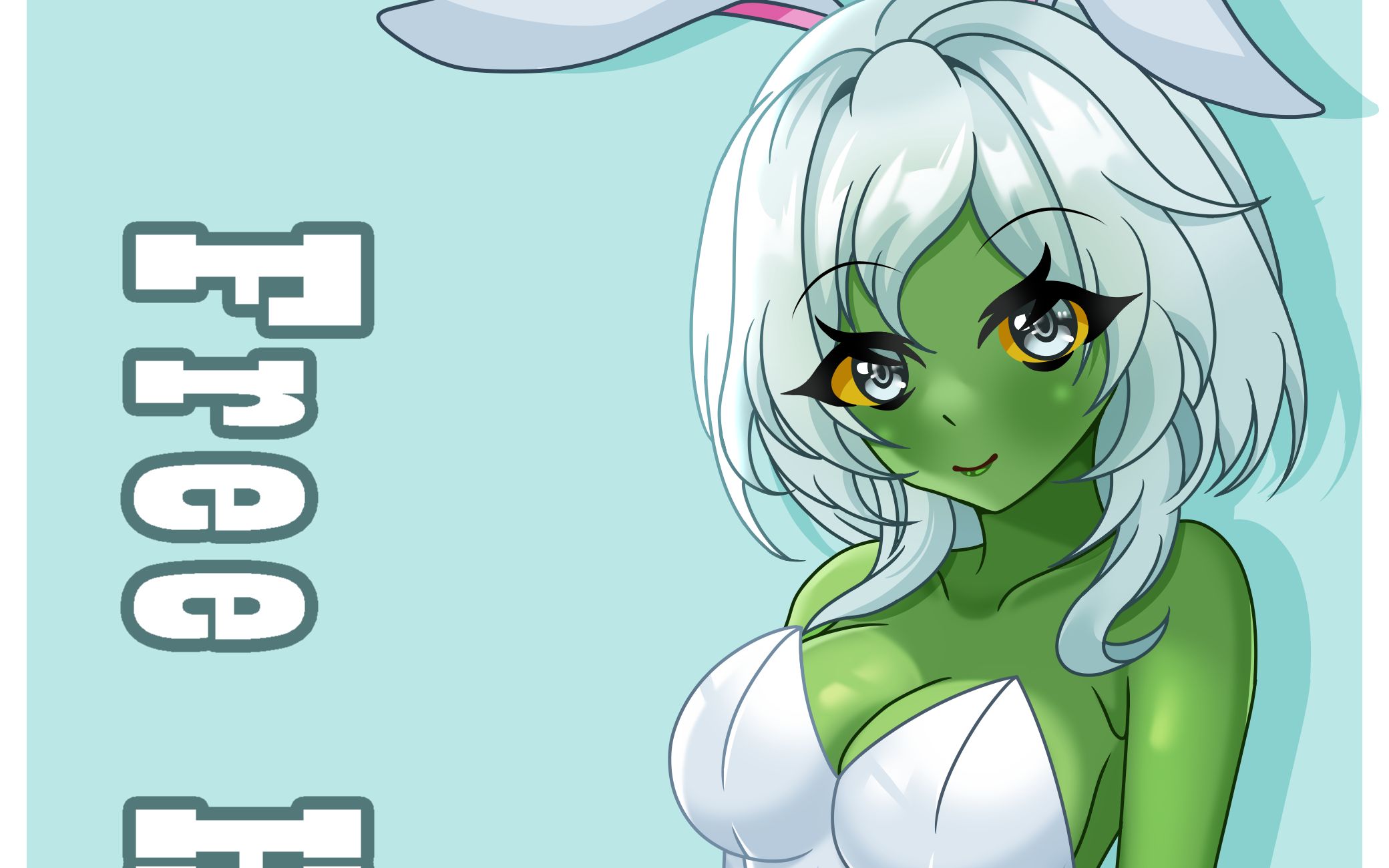 拥抱的兔年福利——没人能拒绝一只可爱的身穿蓝白色兔子装的白毛僵尸