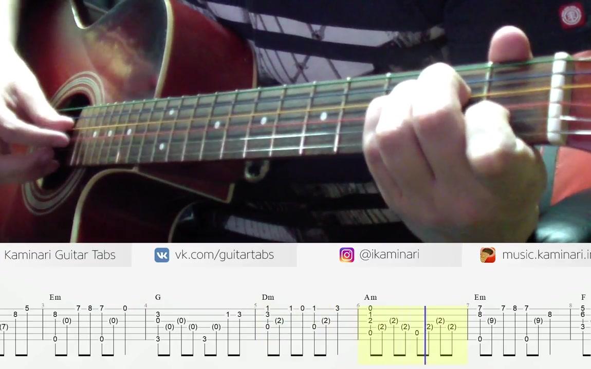 [图]Nightwish – While Your Lips Are Still Red (guitar cover with tabs). Easy guitar.