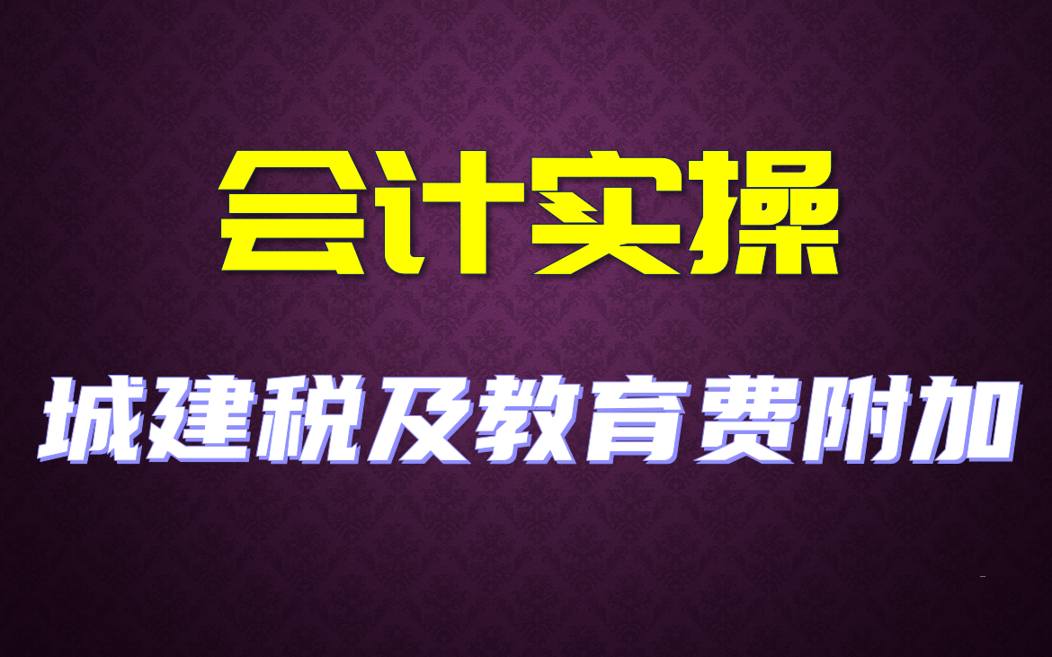 【会计/财务实操课堂】城建税及教育费附加计算纳税申报(最新版)哔哩哔哩bilibili