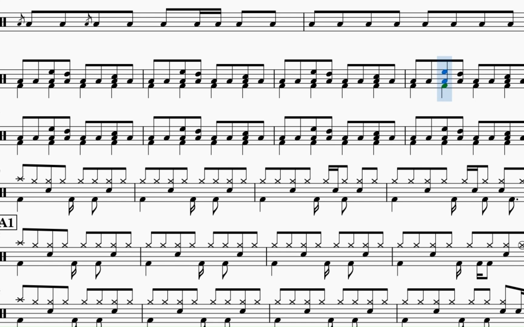 霍元甲架子鼓谱完整版 周杰伦(配合中国鼓版)