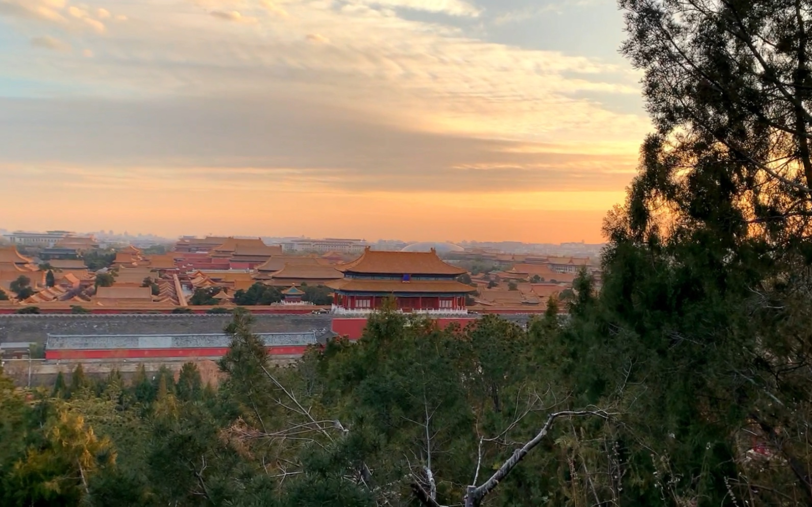 北京景山公园俯瞰故宫