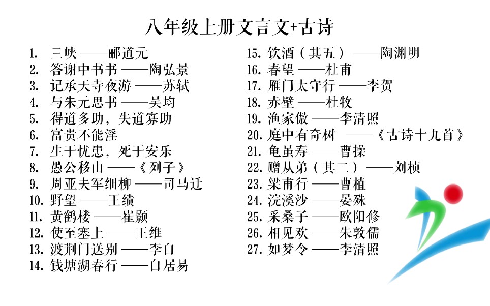 八年级上册文言文+古诗哔哩哔哩bilibili