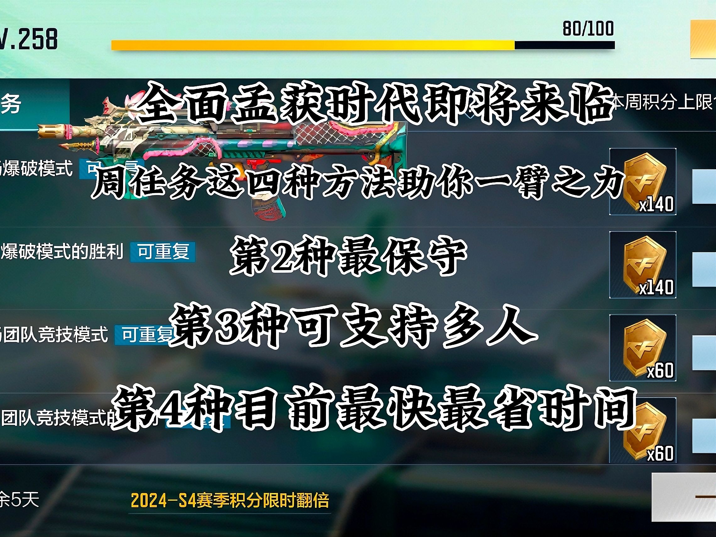 CF手游:全面孟获时代即将来临,这4种速刷周任务方法助你完成周任务一臂之力.CF手游