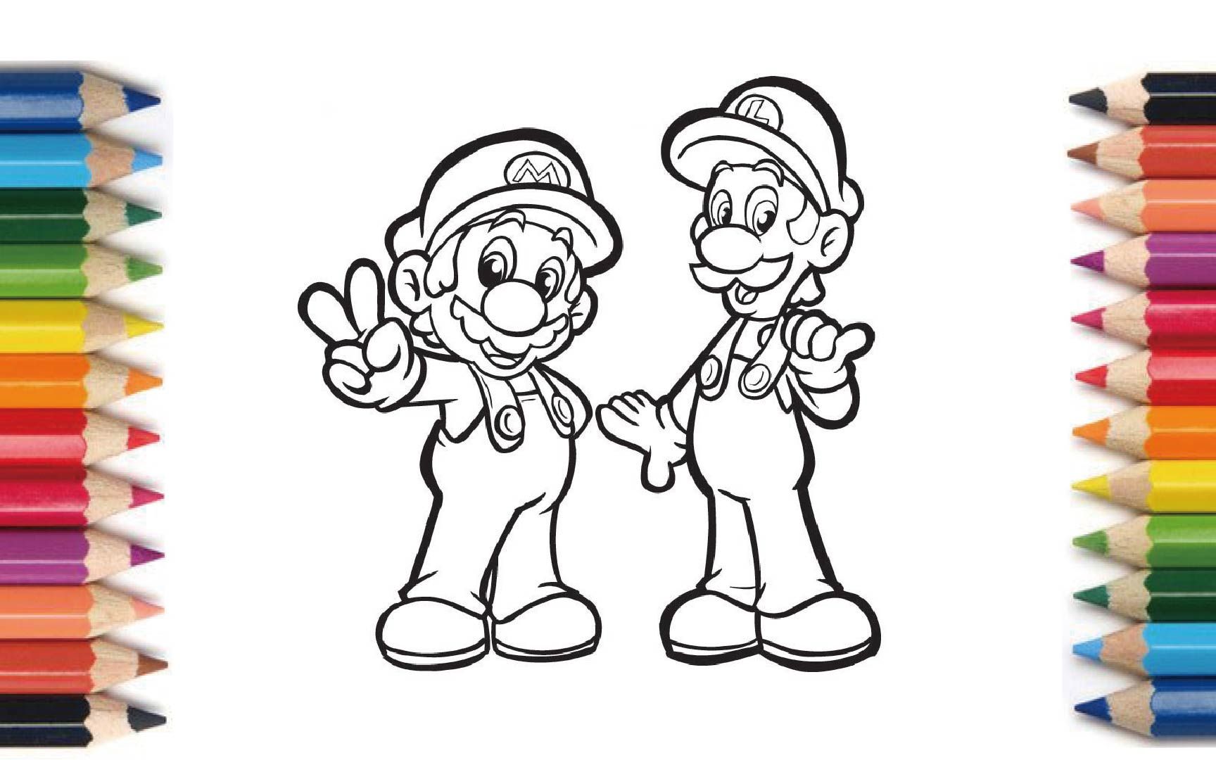 【coloring】mario and luigi【塗り絵】 マリオとルイージ 【畫畫】