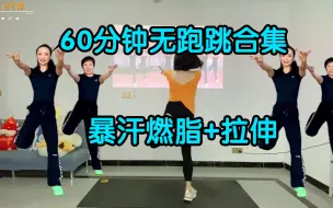 Download Video: 【投屏版】60分钟无跑跳合集，暴汗燃脂+拉伸，大、小基数都能跟！