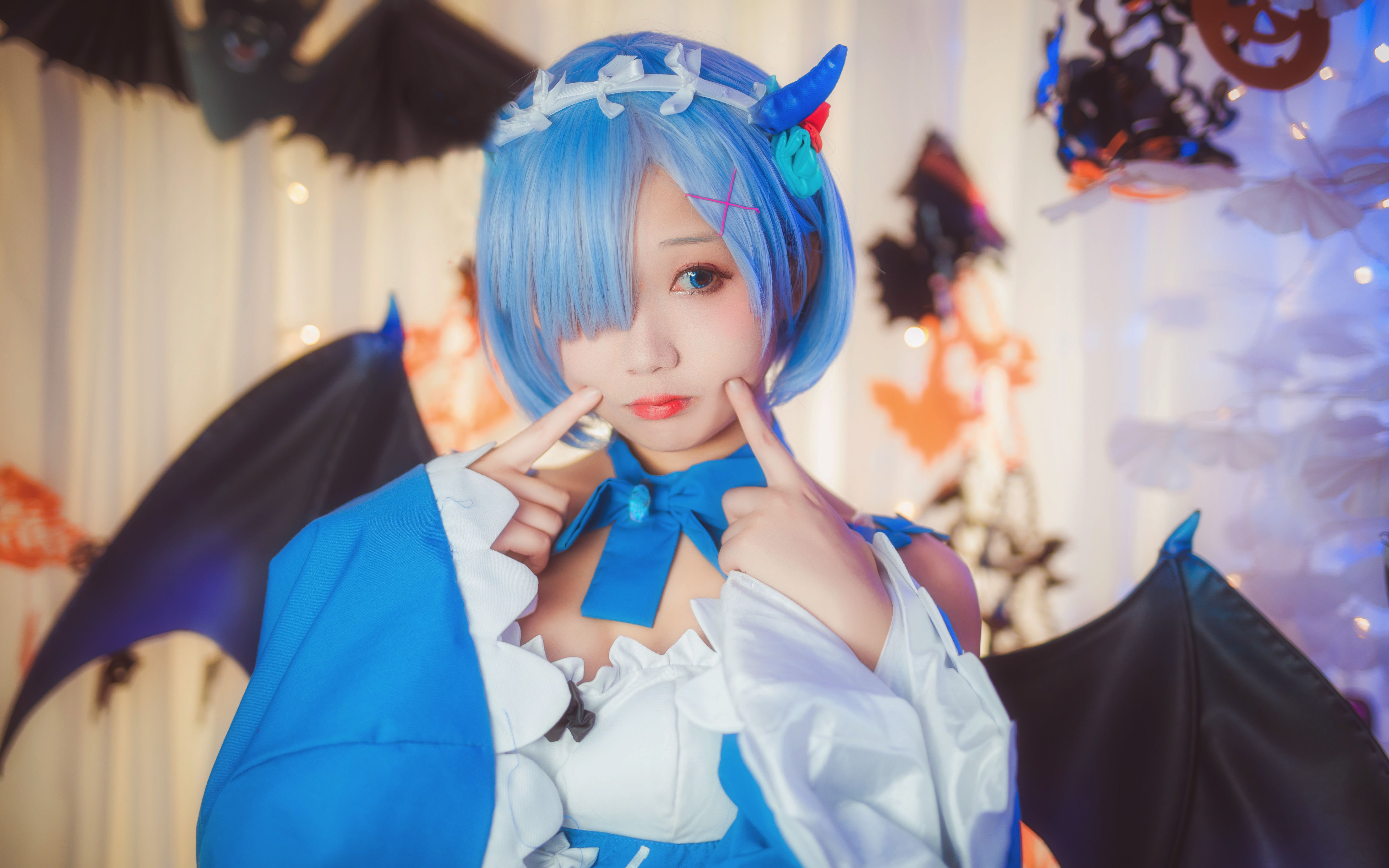 【菌子】happy halloween~!(蕾姆小恶魔cos)
