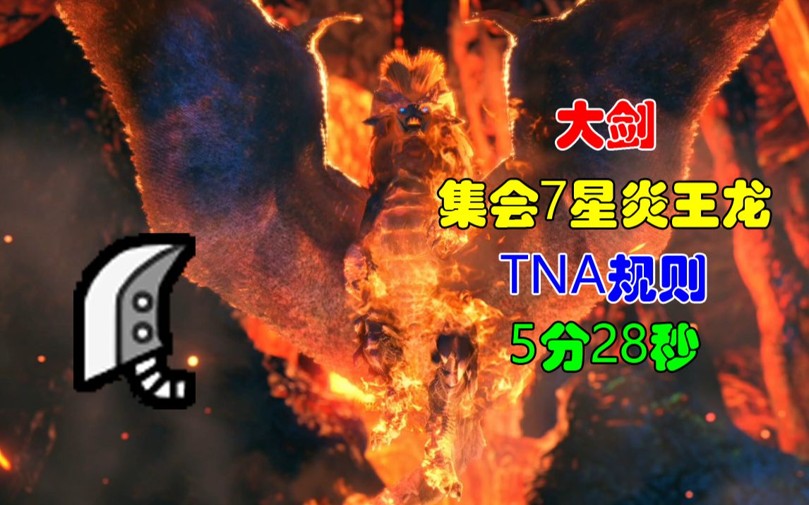 【怪物猎人崛起】大剑炎王龙5分28秒tna规则