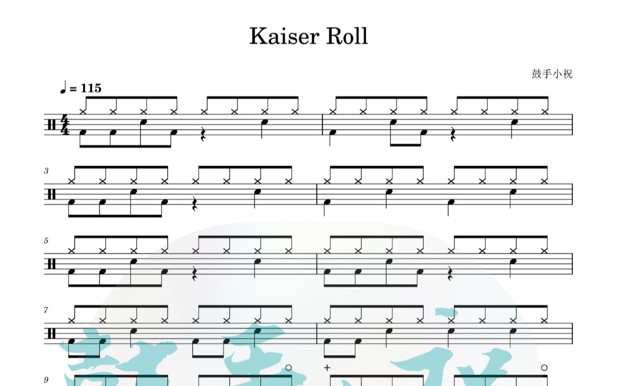 [图]《Kaiser Roll》rock school1-1 动态鼓谱