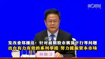 Video herunterladen: 发改委郑栅洁：针对前期股市震荡下行等问题 出台有力有效的系列举措 努力提振资本市场丨一手