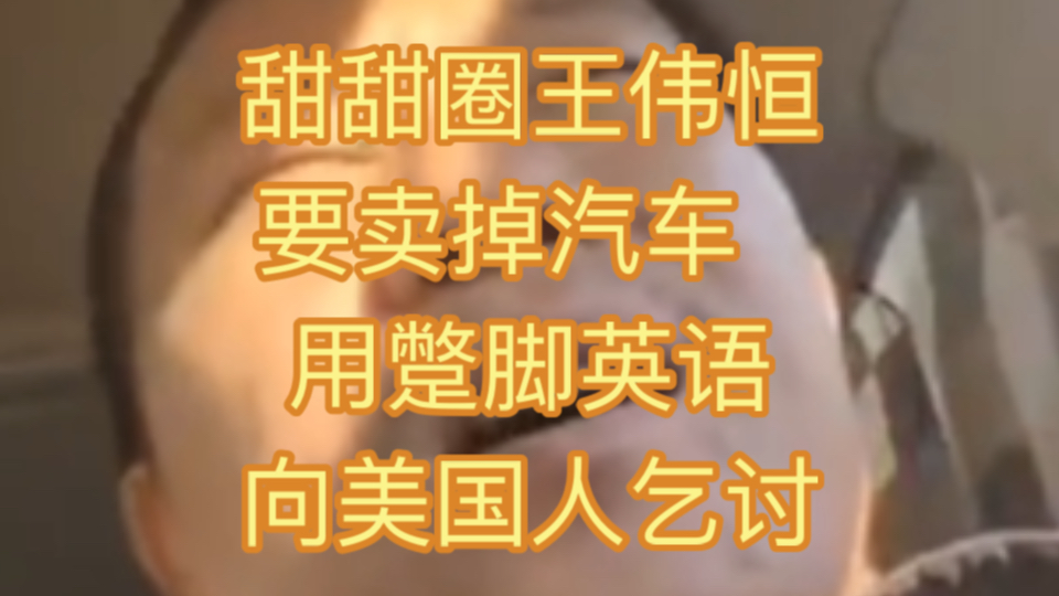 11月17日最新视频 甜甜圈王伟恒要卖掉汽车 用蹩脚英语向美国人乞讨哔哩哔哩bilibili