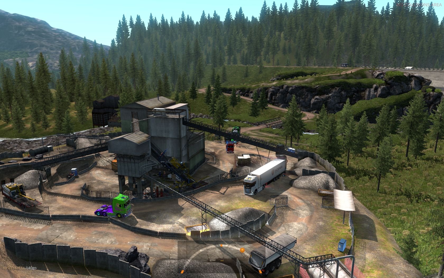 欧洲卡车模拟2:promods矿山不是一般的堵,早上10点进去都堵车害.