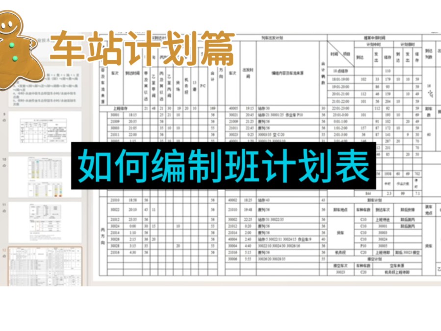 铁路技术站中,如何编制车站班计划表?(供参考练习)哔哩哔哩bilibili