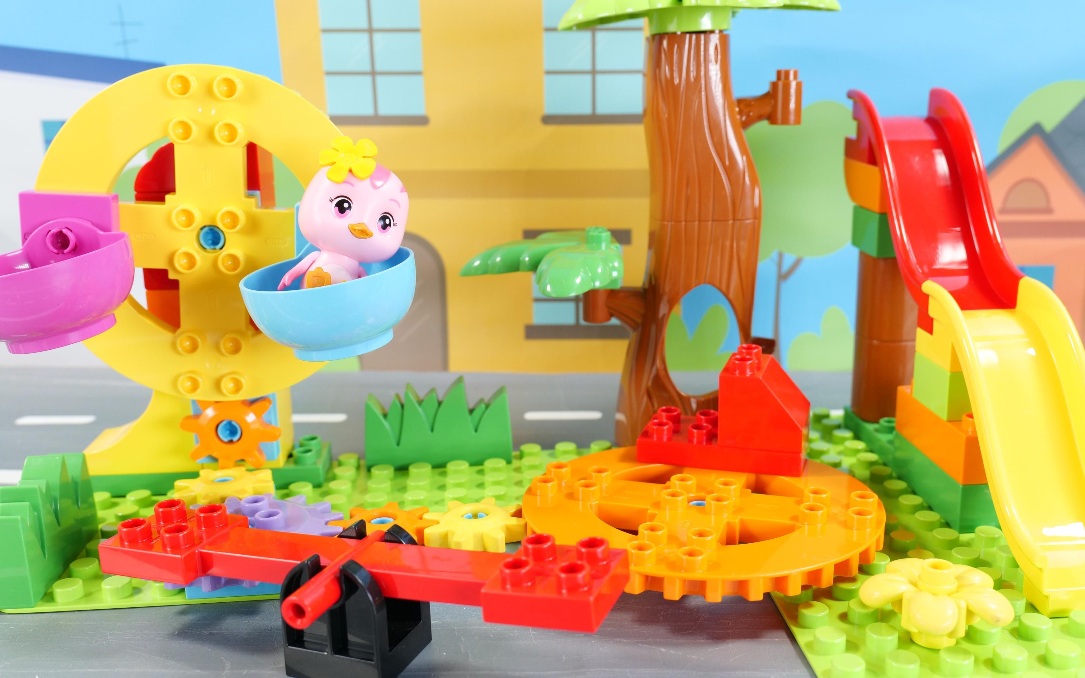 萌鸡小队萌鸡朵朵的森林游乐园积木玩具