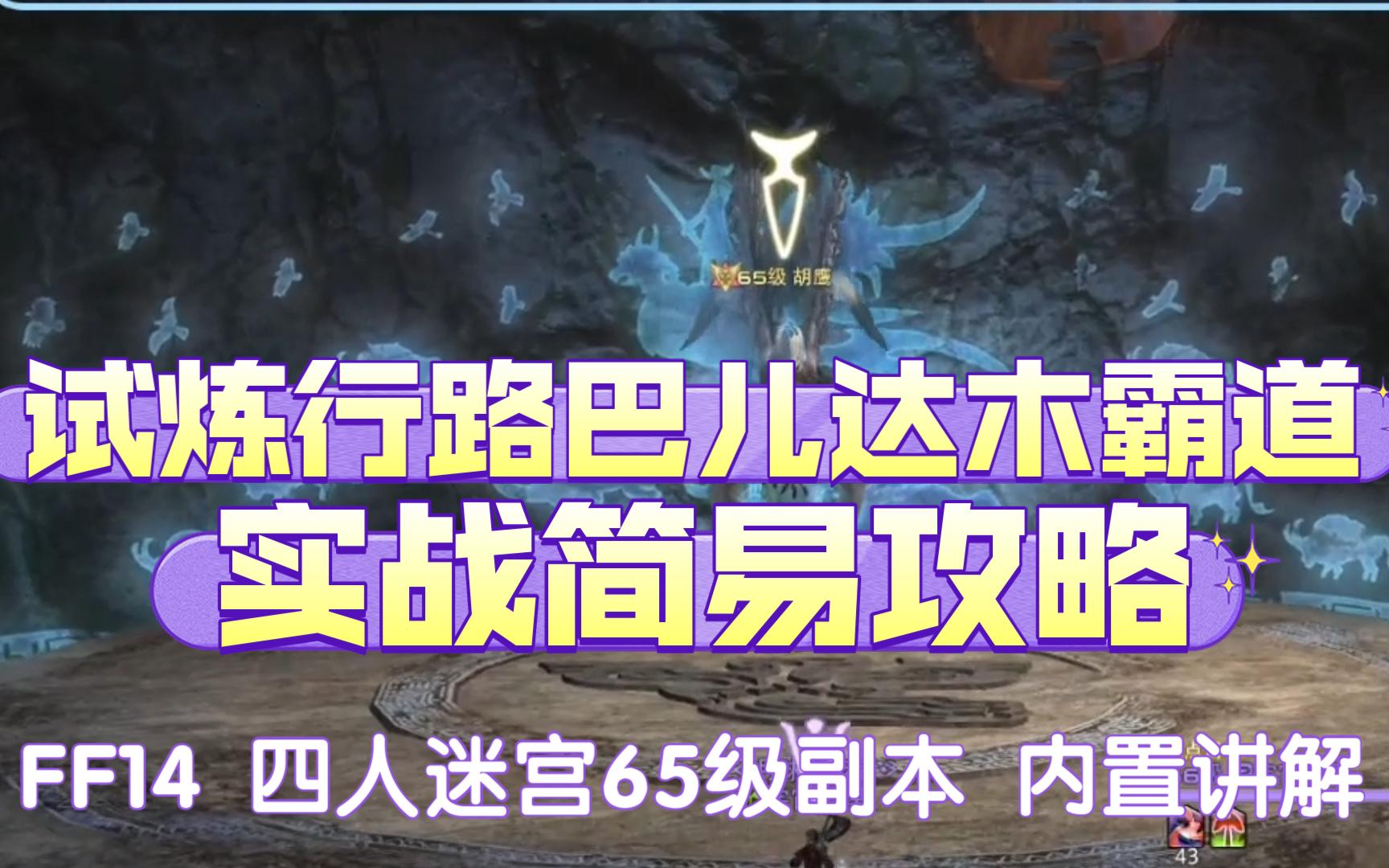 【FF14】实战讲解 65级简易攻略《试炼行路巴儿达木霸道》最终幻想14攻略