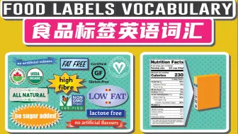快速学食品标签英语词汇，看懂营养成分，加拿大外教标准发音，中英图文对照