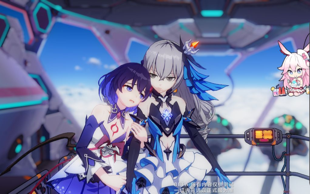 【崩坏3】布洛妮娅和希儿舰桥双人交互动作,awsl.