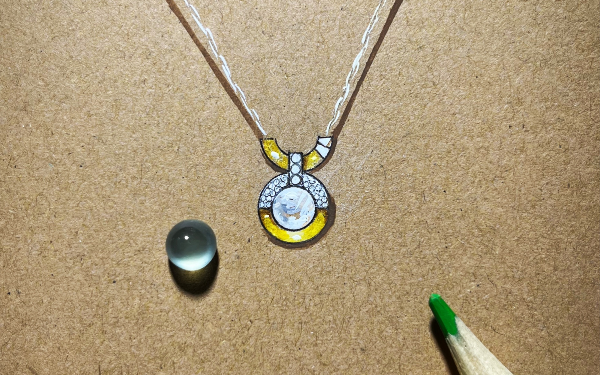 珠宝手绘设计&翡翠冰蛋吊坠