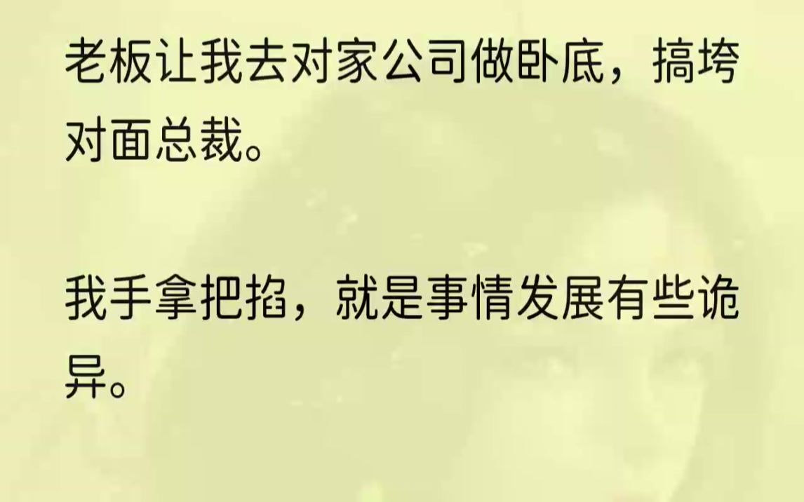 (全文完结版)「其实你不止可以搞垮我的公司,还可以搞垮我.」1.收到陈总任务时,我无比兴奋.我被委以重任,去对家公司当卧底,搞垮对面总裁解炘...