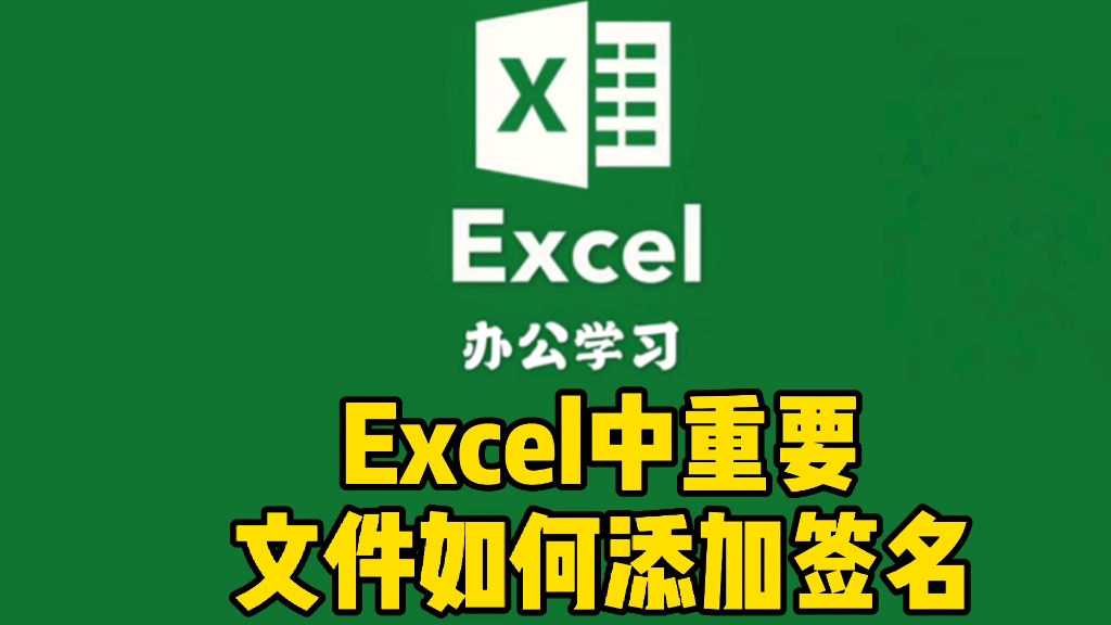 Excel办公技巧,Excel中重要的文件如何添加签名哔哩哔哩bilibili