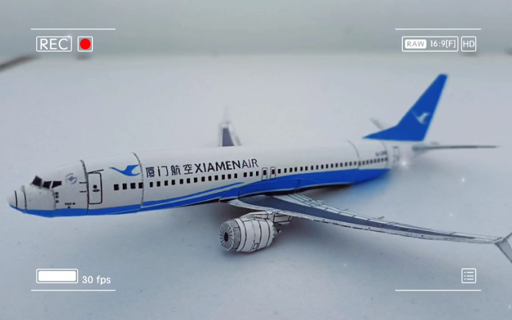 纸模成品欣赏厦门航空波音b737max8b1288