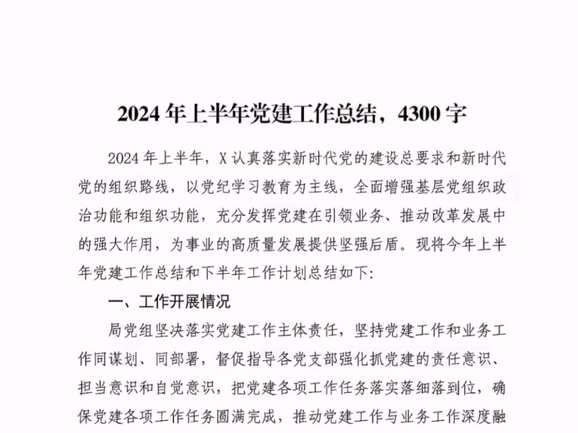 2024年上半年党建工作总结,4300字哔哩哔哩bilibili