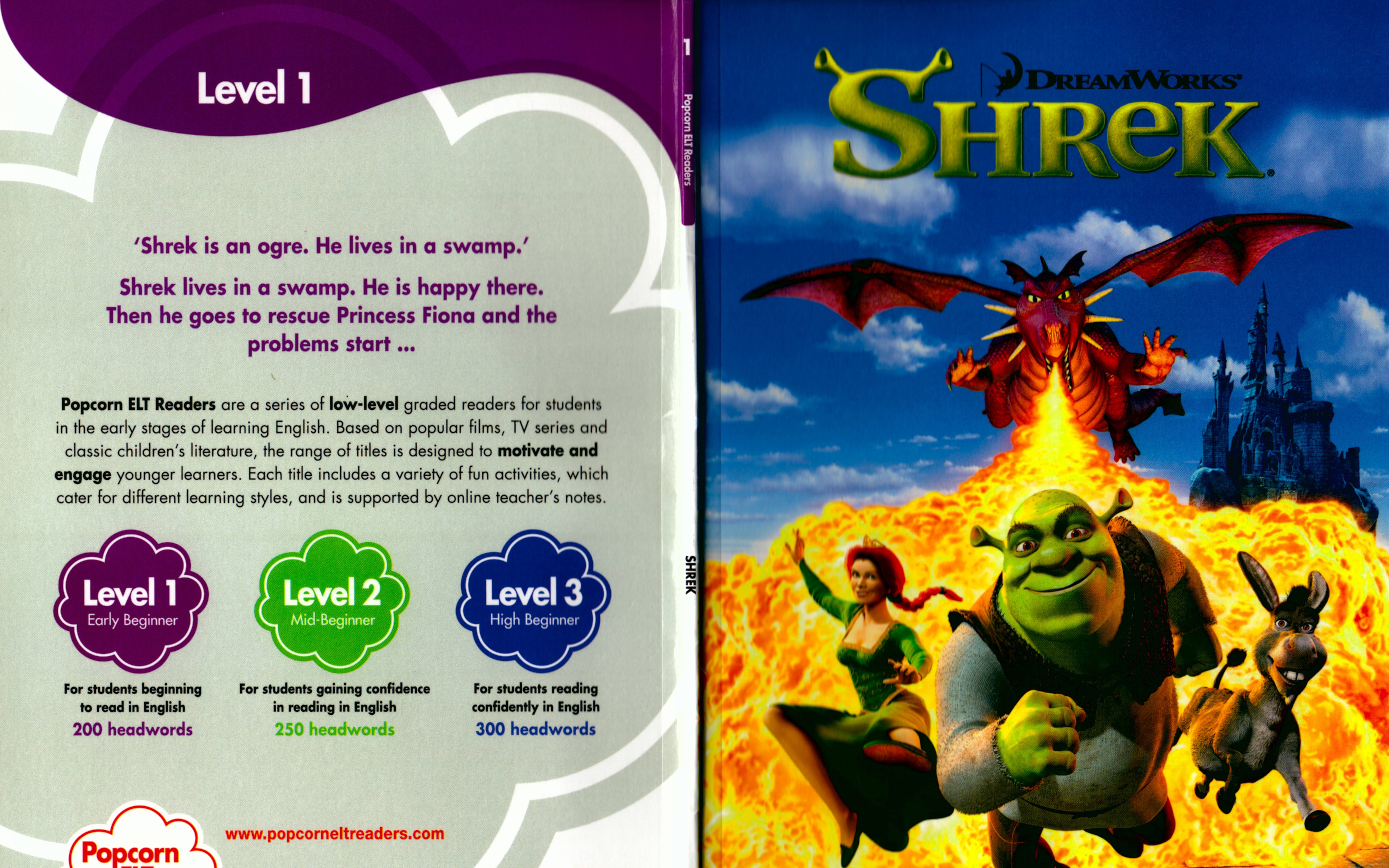 [图]Popcorn Readers学乐动画电影绘本1级Shrek 1怪物史莱克1