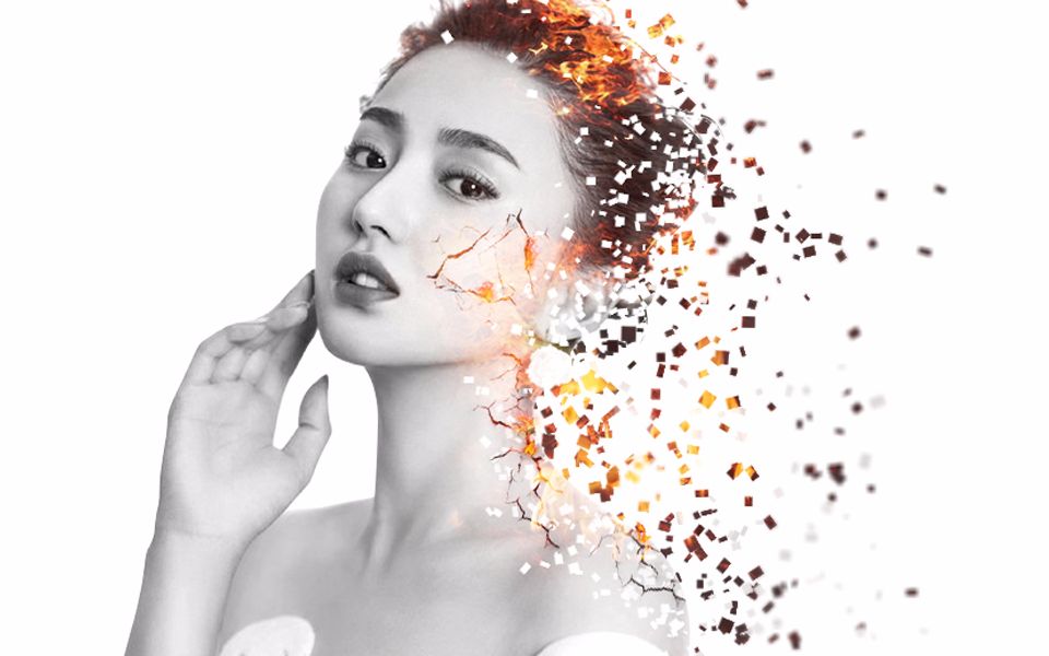 【ps炫酷海报】美到掉渣的粒子分散效果ps海报 .了解一下?