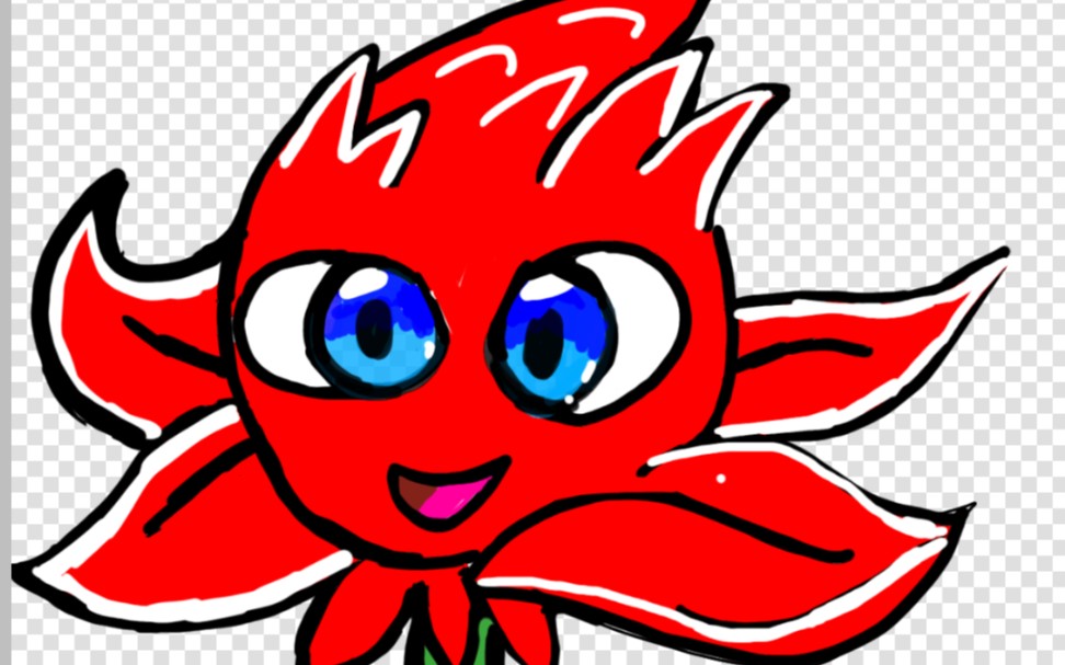 (指绘pvz)红针花绘画过程.