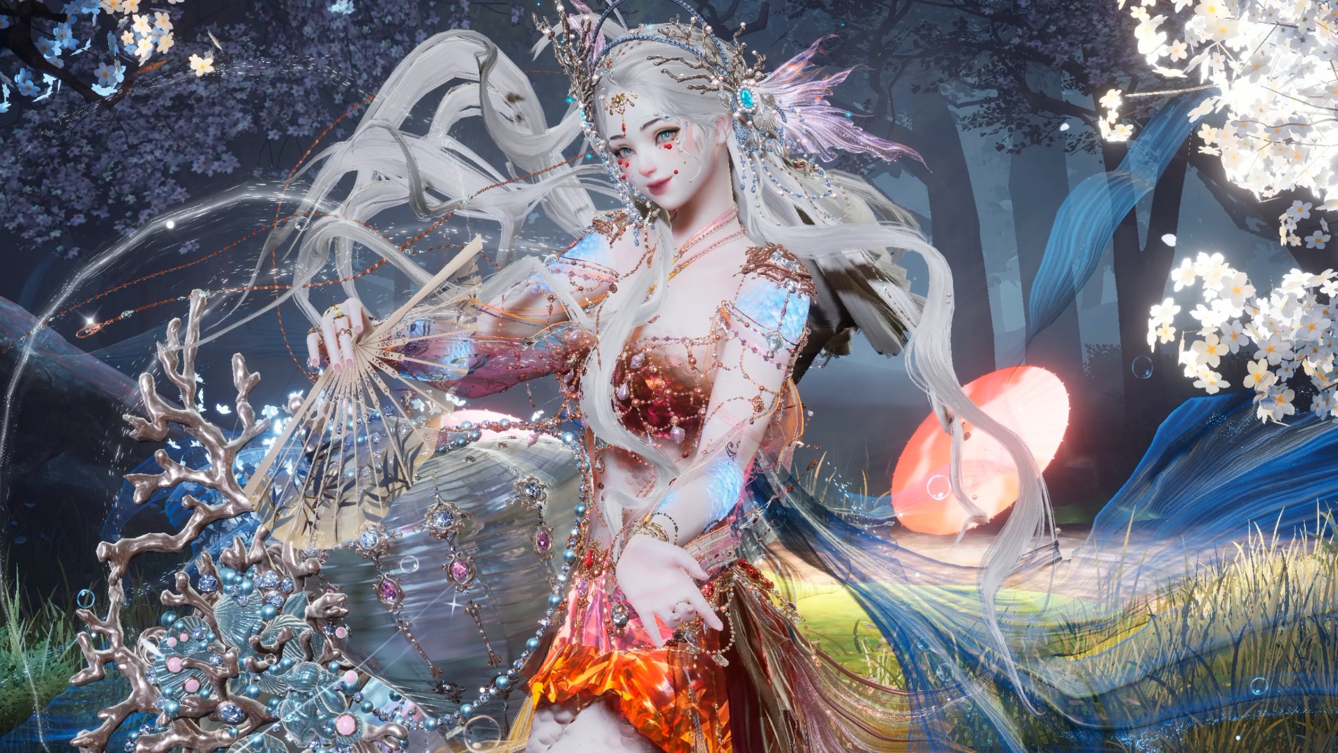 以闪亮之名 鲛人与扇舞 新动作和美人鱼套装绝配