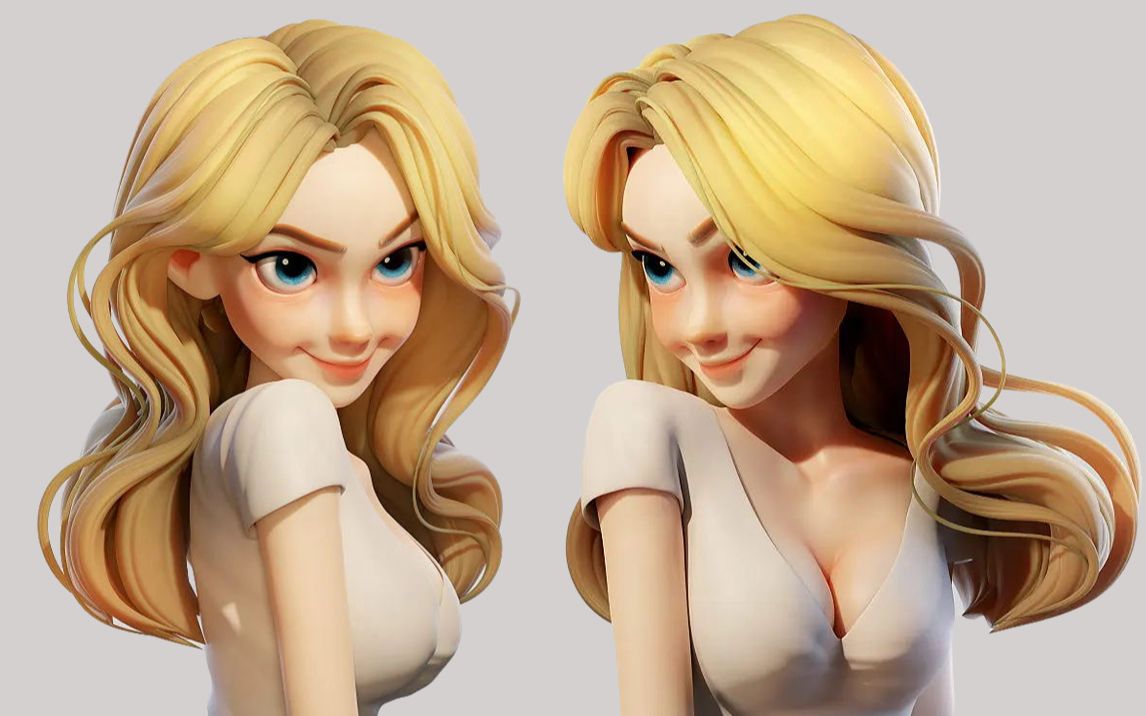 【zbrush角色雕刻】二次元卡通角色雕刻,zbrush上色方法与技巧讲解