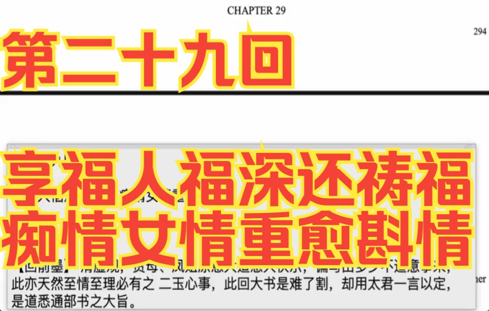 红楼梦英文版第二十九回319享福人福深还祷福 痴情女情重愈斟情哔哩哔哩bilibili