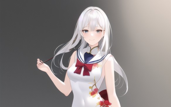 水手服风格旗袍二次元女生