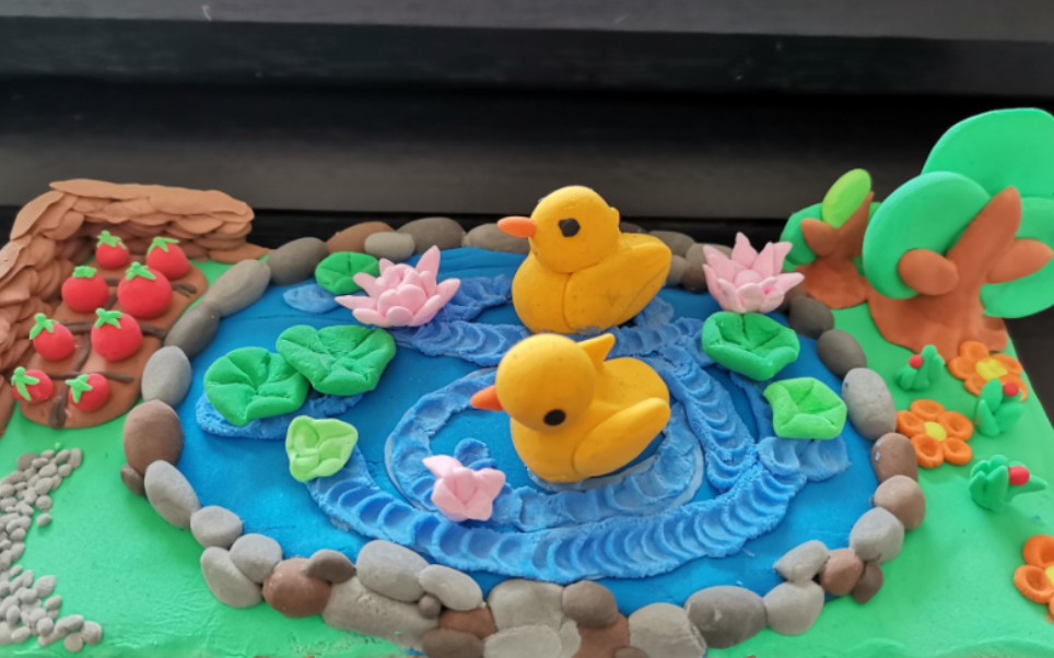 手工|黏土小池塘