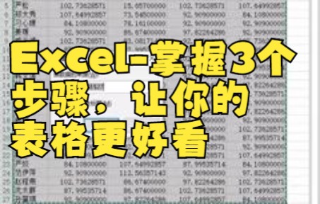 【excel表格制作】三步美化表格!让你的表格清晰又美观!~哔哩哔哩bilibili