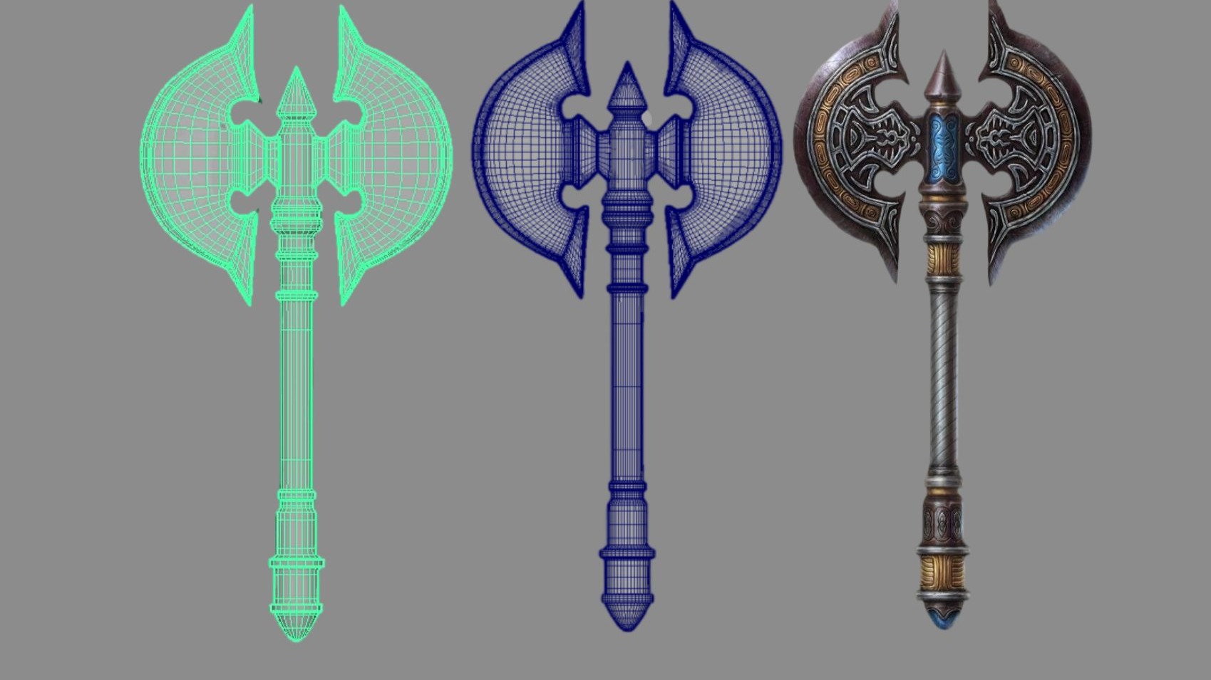 从拉box开始制作双边战斧模型,maya次世代建模教程!