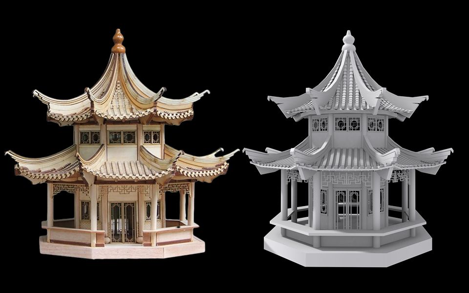 【3dmax场景建模】古风小亭模型搭建思路讲解,古风场景建模教程哔哩哔哩bilibili