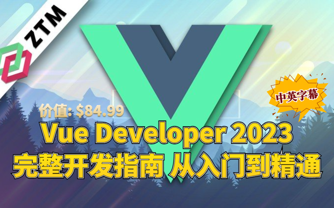 【高分付费课程】 2023 Vue Developer:从入门到精通完整开发课程(Pinia、Vitest)中英字幕  Part1哔哩哔哩bilibili